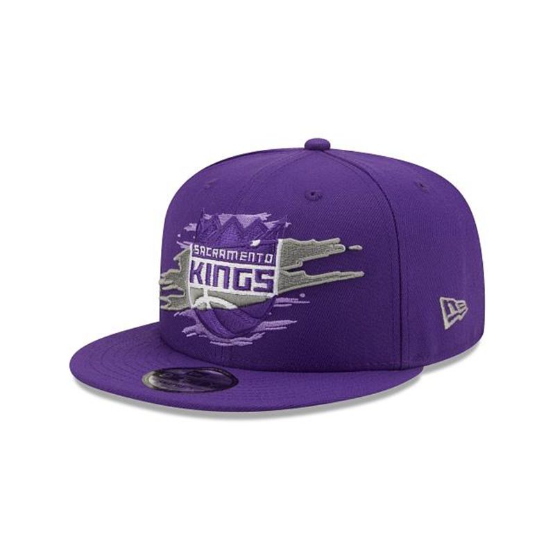 NBA Sacramento Kings Logo Tear 9Fifty Snapback (JFZ6814) - Grey New Era Caps